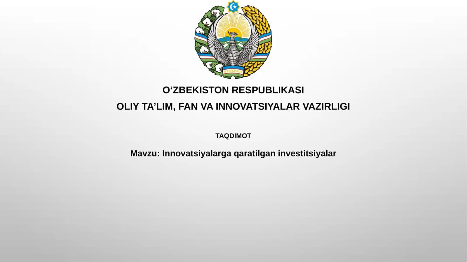 Innovatsiyalarga qaratilgan investitsiyalar