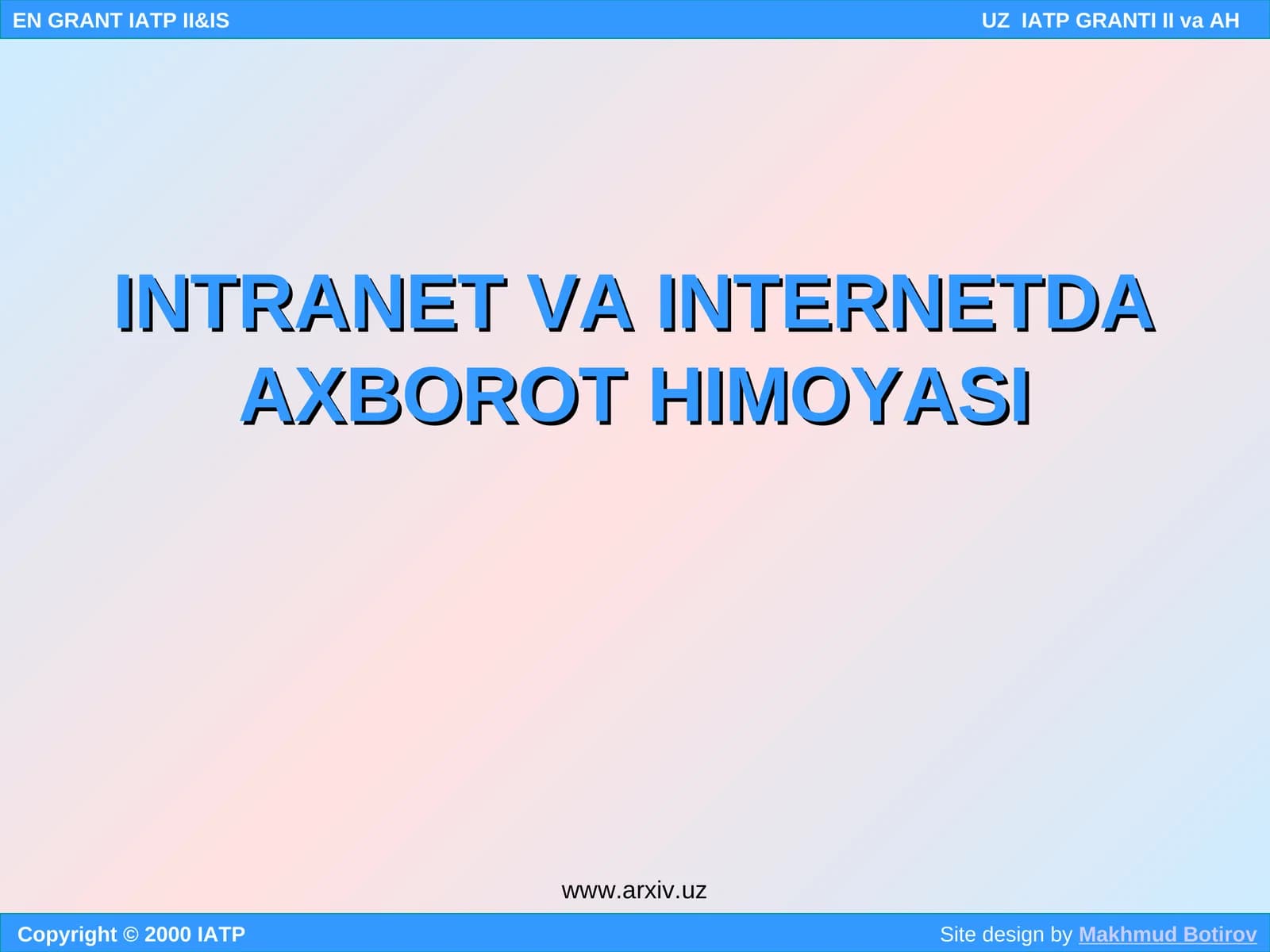 Axborot xavfsizligi muammosi