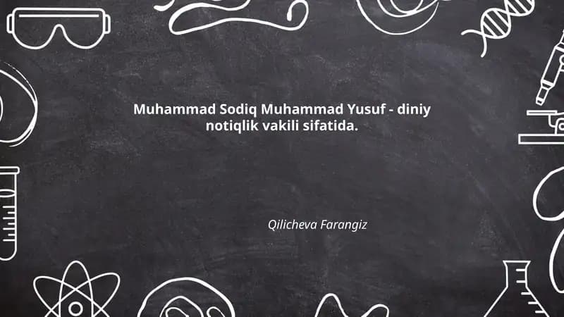 Muhammad Sodiq Muhammad Yusuf - diniy notiqlik vakili sifatida