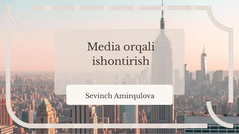Ijtimoiy Media Ishontirish Asoslari