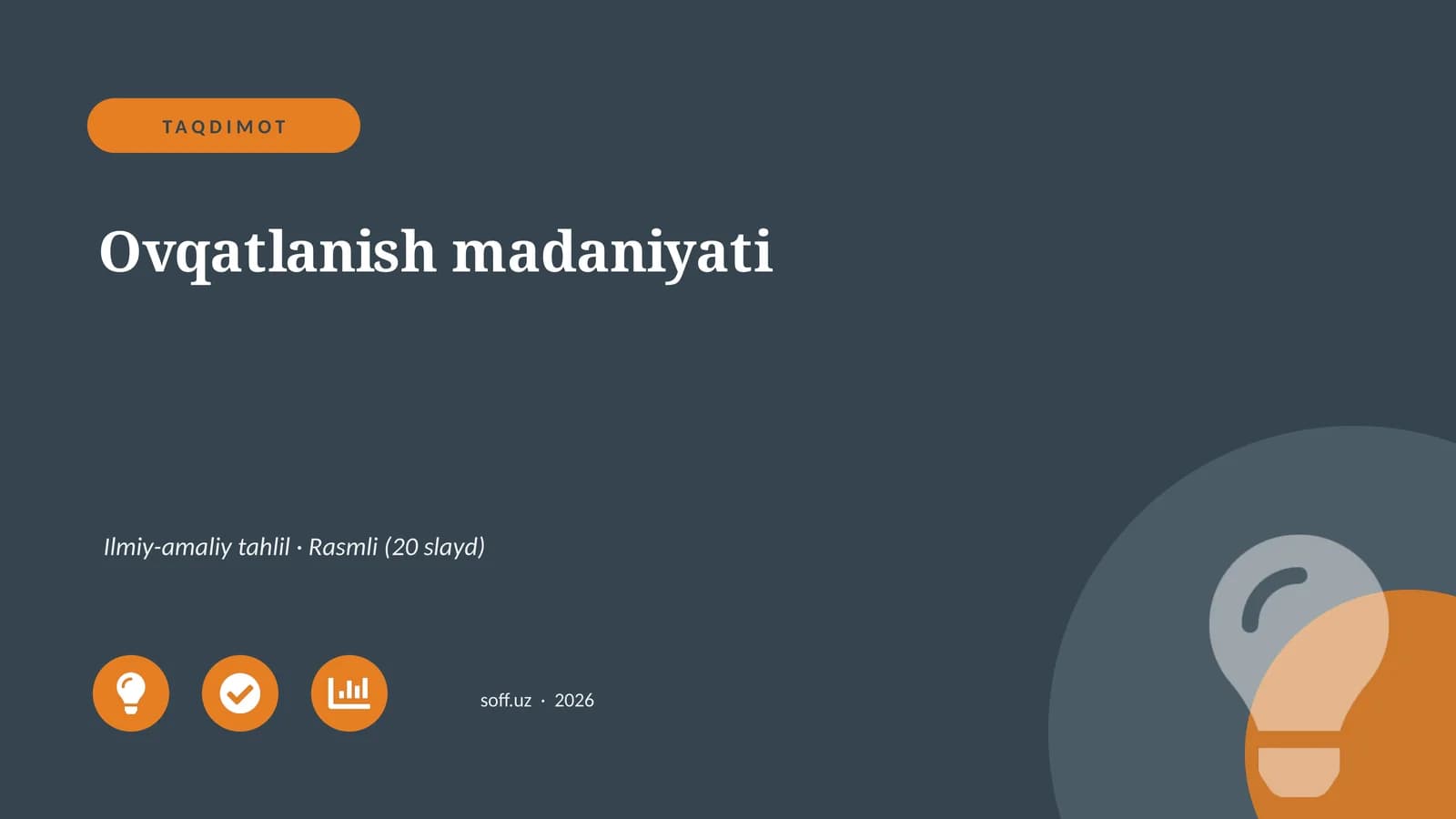 Ovqatlanish madaniyati