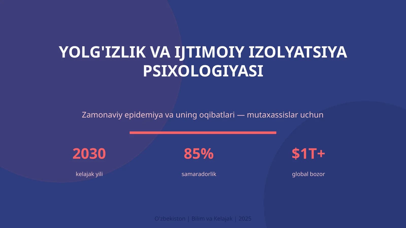 YOLG'IZLIK VA IJTIMOIY IZOLYATSIYA PSIXOLOGIYASI