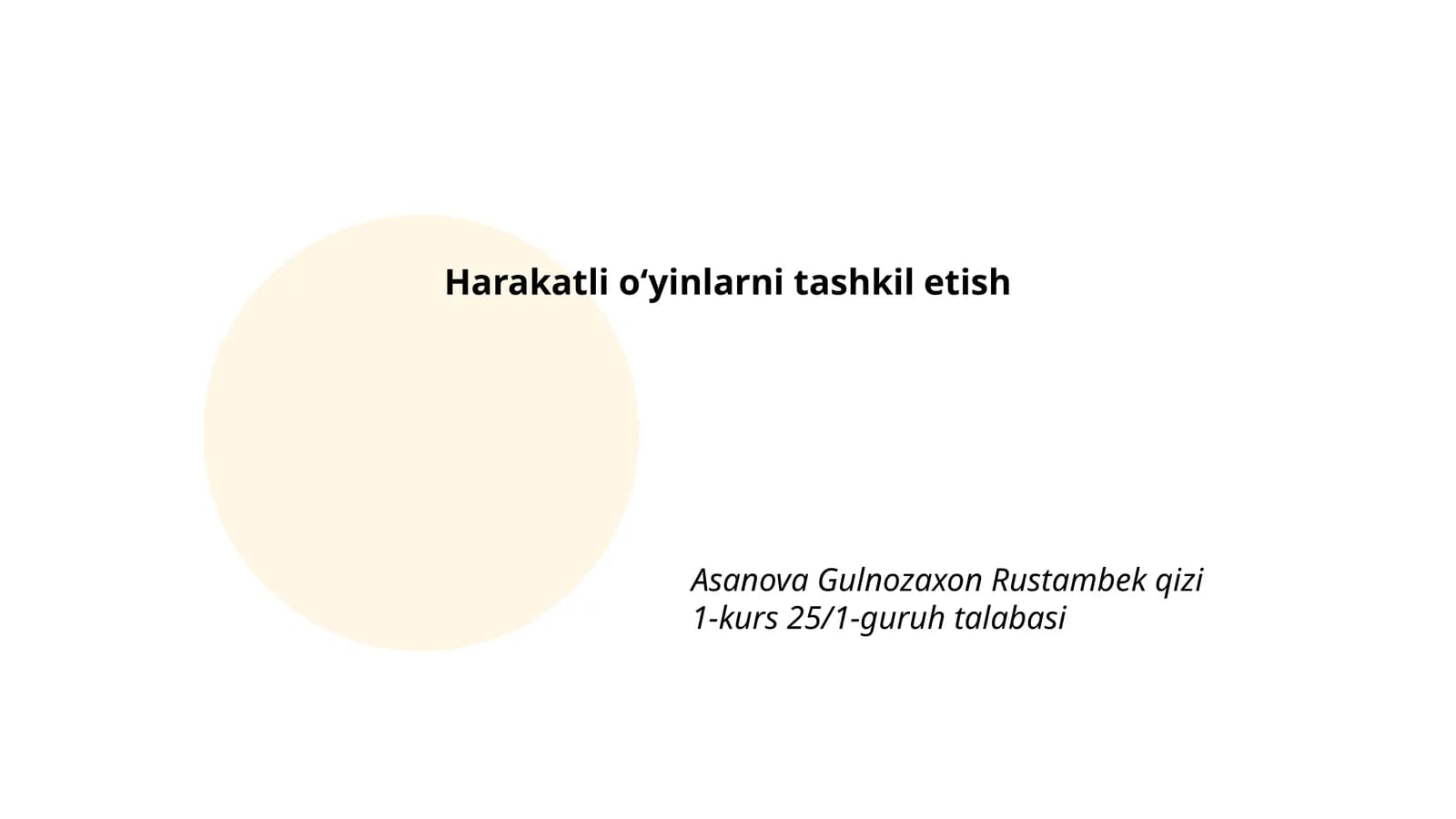 Harakatli oʻyinlarni tashkil etish