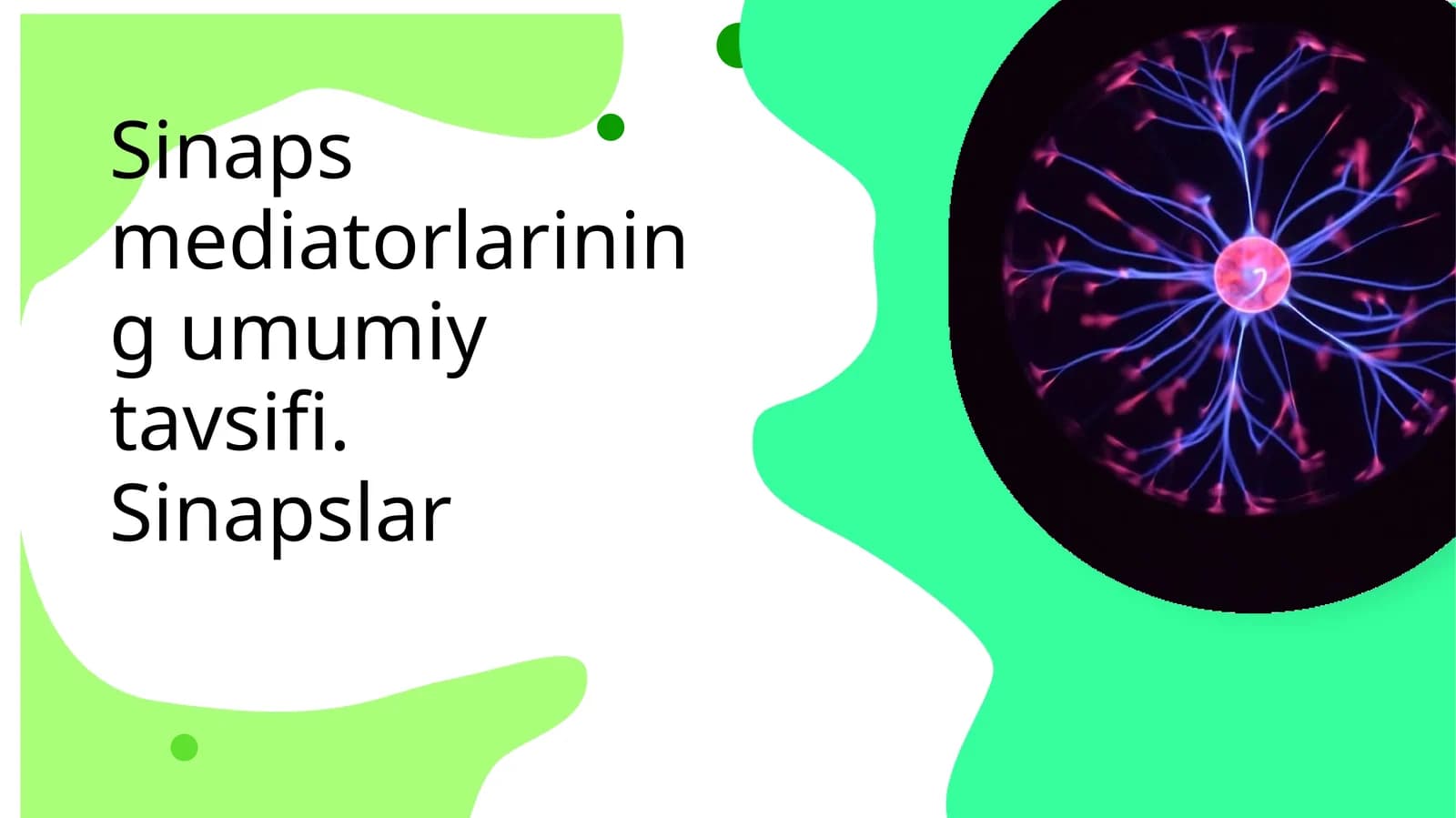 Sinaps mediatorlarining umumiy tavsifi