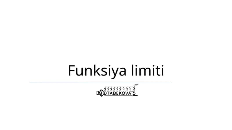 Funksiya limiti