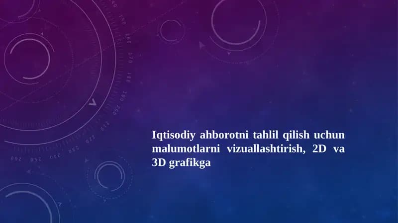 Iqtisodiyahborotni tahlil qilish uchun ma'lumotlarni vizuallashtirish