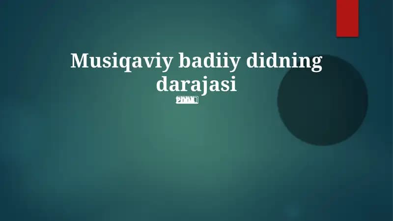 Musiqaviy badiiy didning darajasi