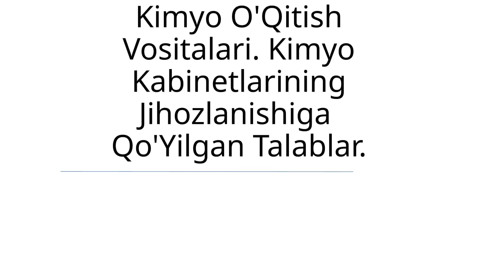 Kimyo O'Qitish Vositalari