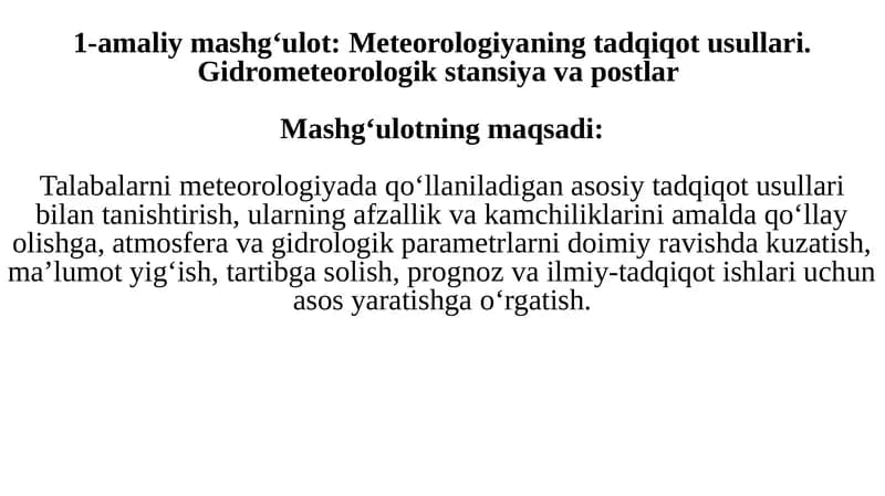 Meteorologiyada tadqiqot usullari