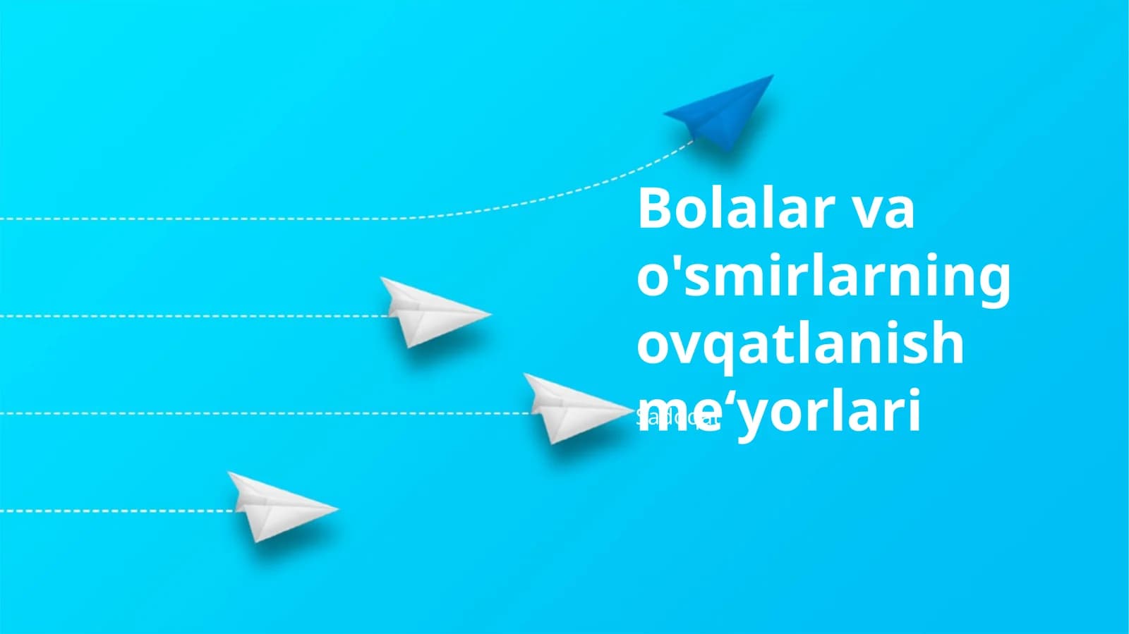 Bolalar va o'smirlarning ovqatlanish me‘yorlari