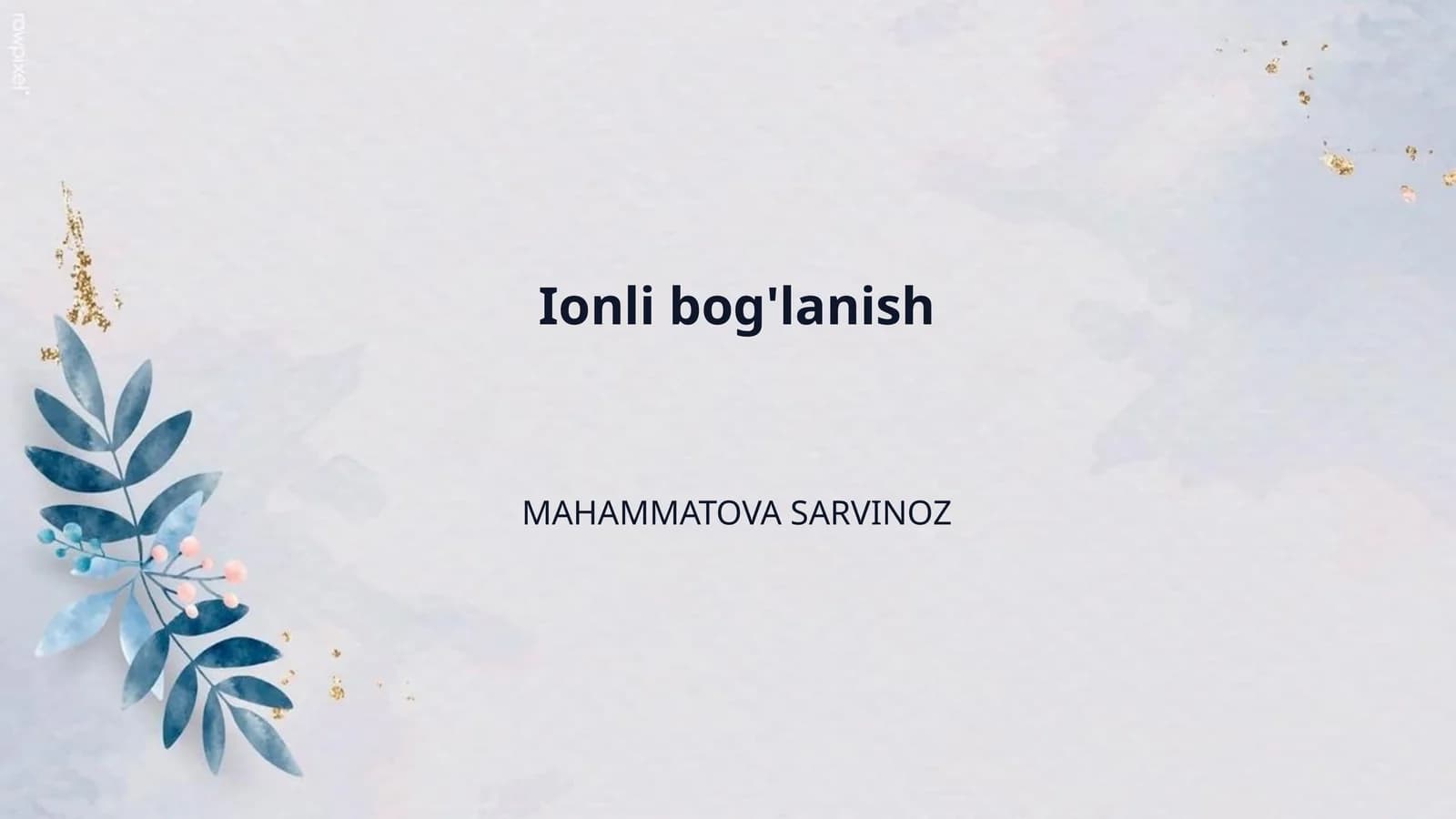 Ionli bog'lanish