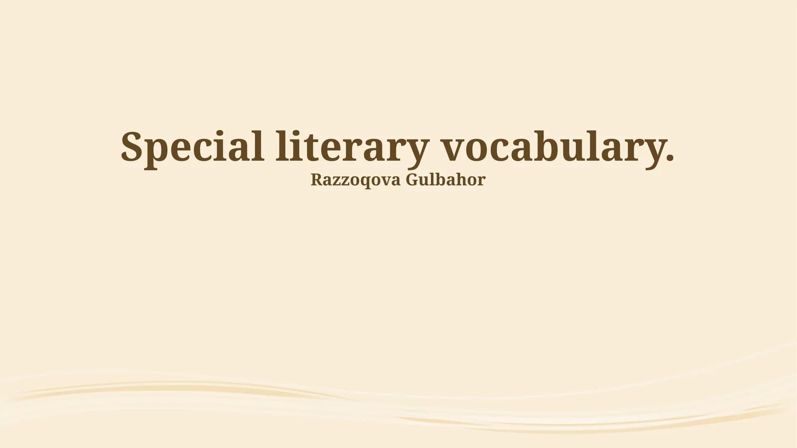 Special literary vocabulary