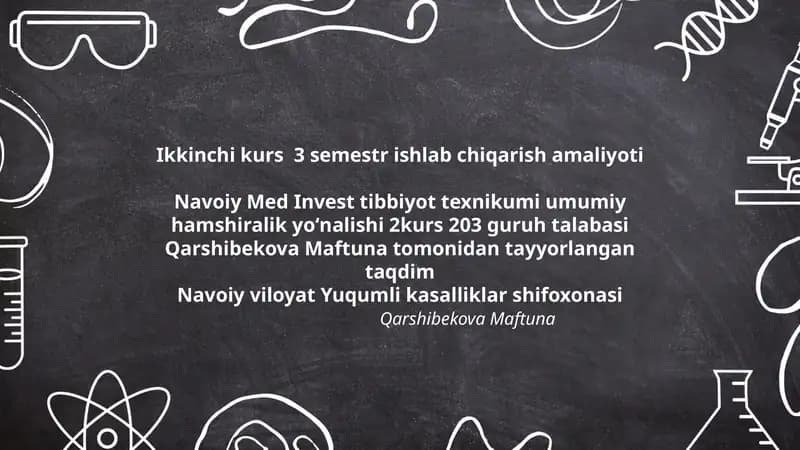 Ikkinchi kurs 3 semestr ishlab chiqarish amaliyoti