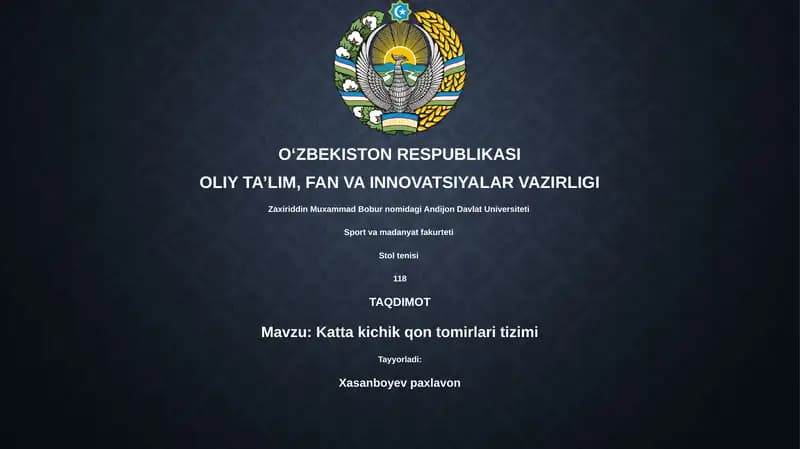 Katta kichik qon tomirlari tizimi