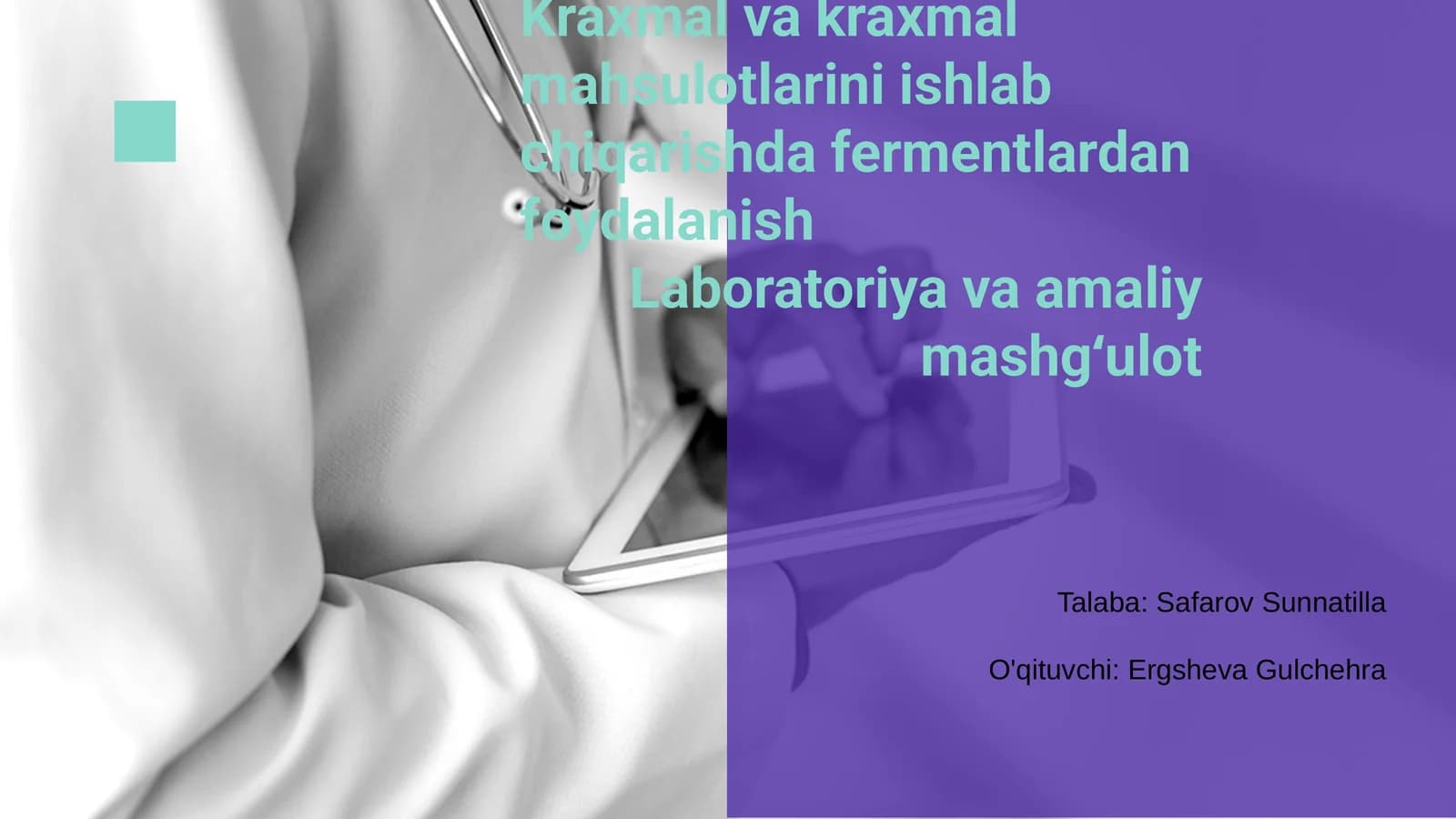 Kraxmal va kraxmal mahsulotlarini ishlab chiqarishda fermentlardan foydalanish