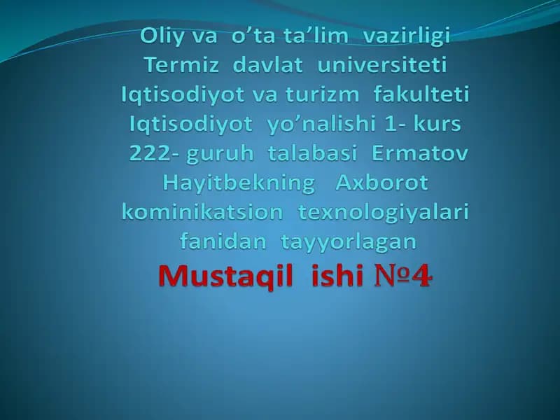 Matnli ma’lumotlarni qayta ishlash dasturlarining imkoniyatlari
