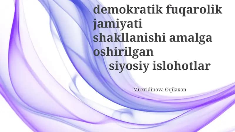 O'zbekistonda demokratik fuqarolik jamiyati