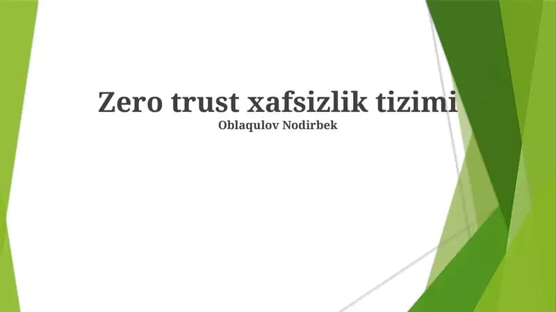Nol Ishonch Xavfsizlik Tizimi