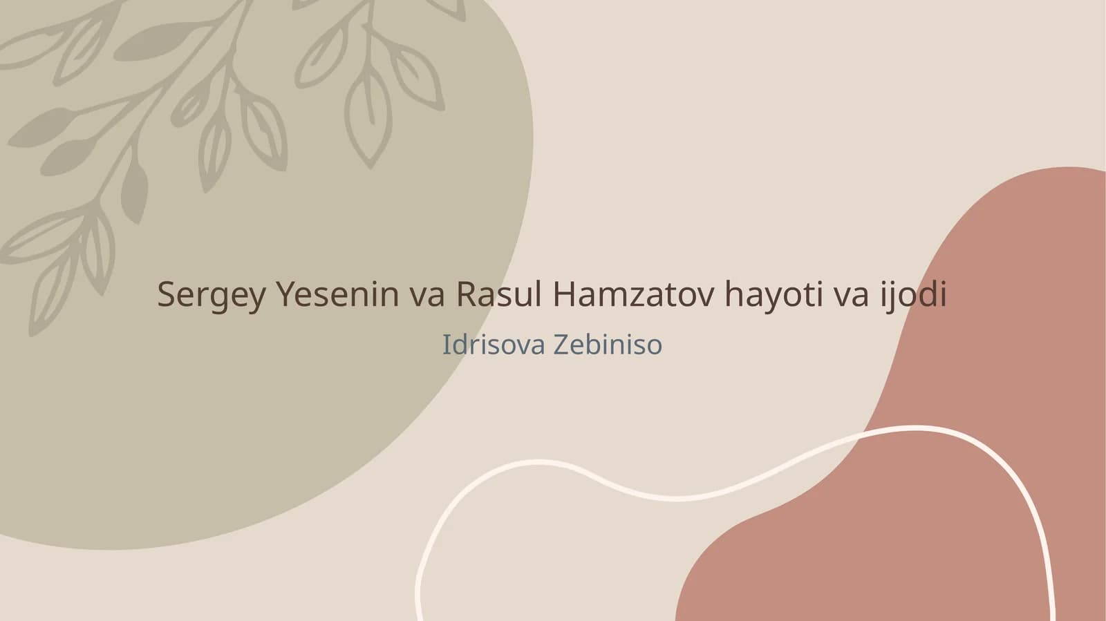 Sergey Yesenin va Rasul Hamzatov hayoti va ijodi