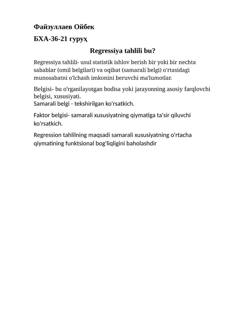 Regressiya tahlili