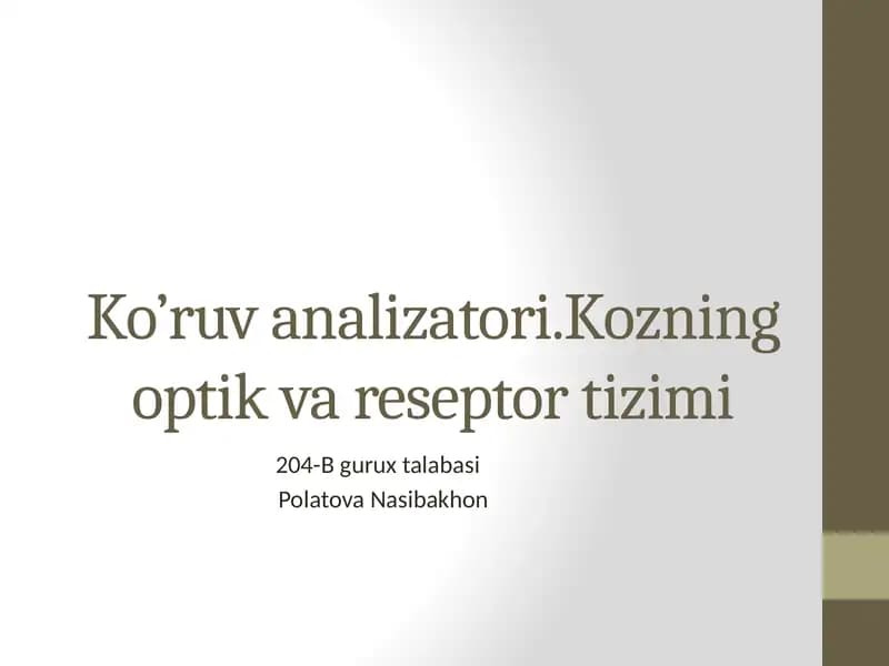 Koruv analizatori fiziologiyasi