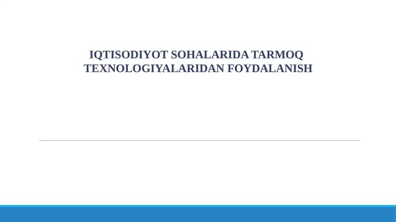 Tarmoq Texnologiyalari