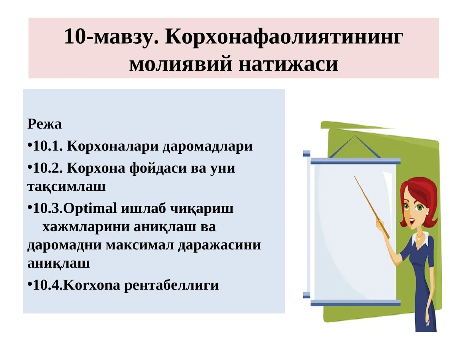 Корхонафаолиятининг молиявий натижаси