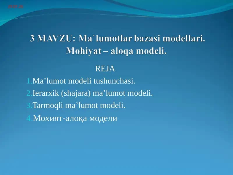 Ma’lumot modeli