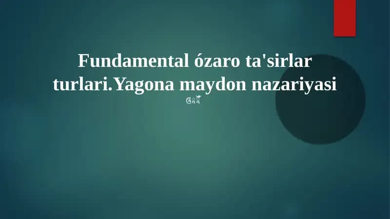 Yagona Maydon Nazariyasi