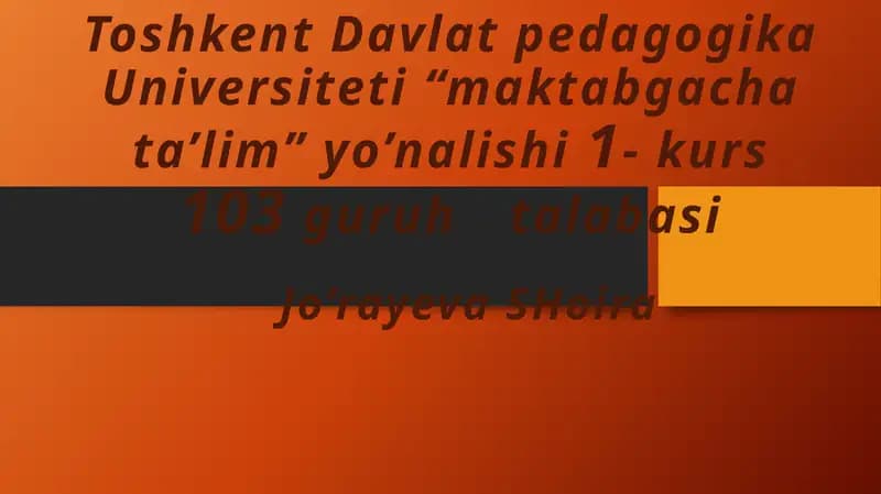 O'quvchilar boshlang'ich tayyorlov