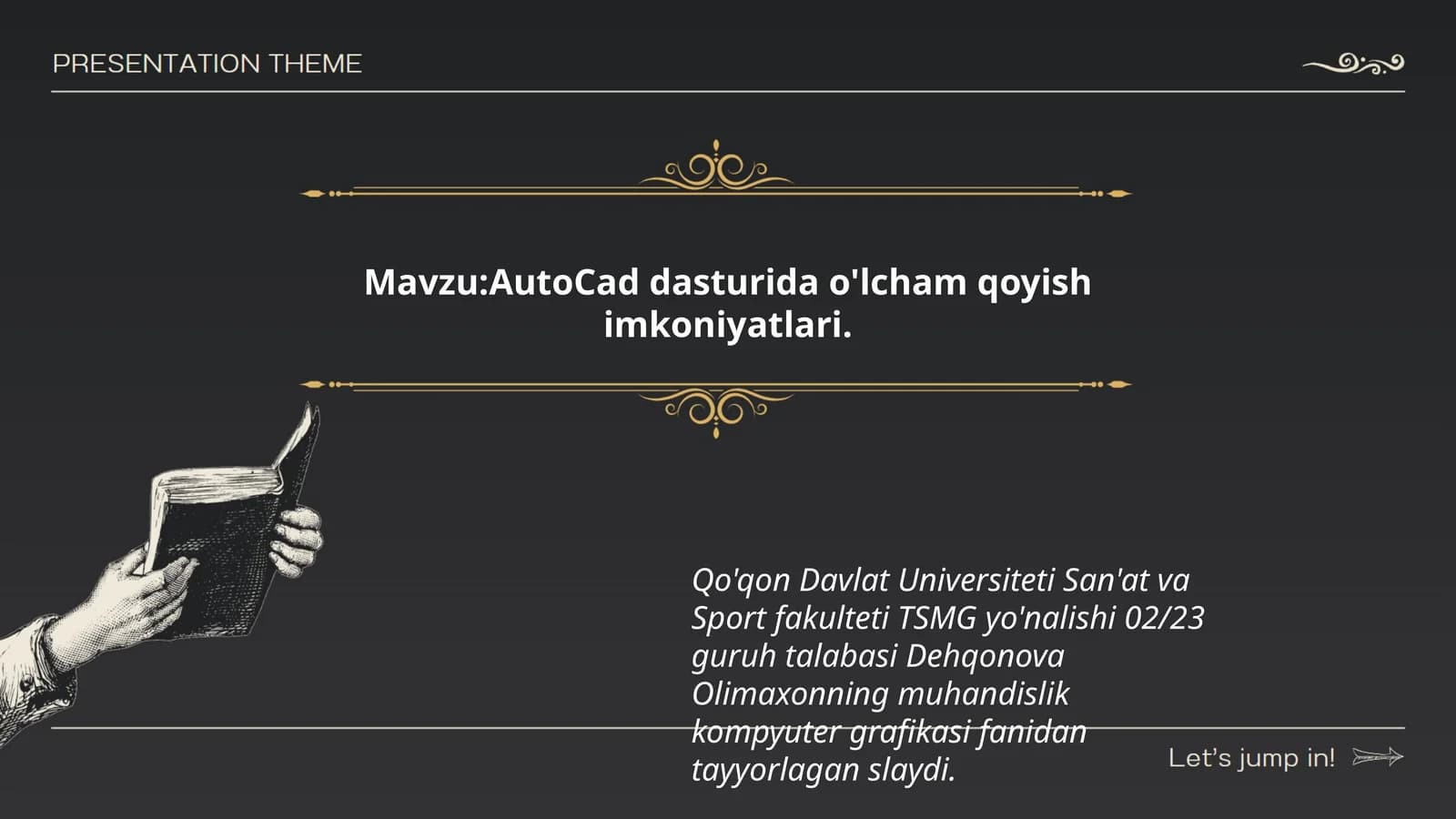AutoCad dasturida o'lcham qoyish imkoniyatlari