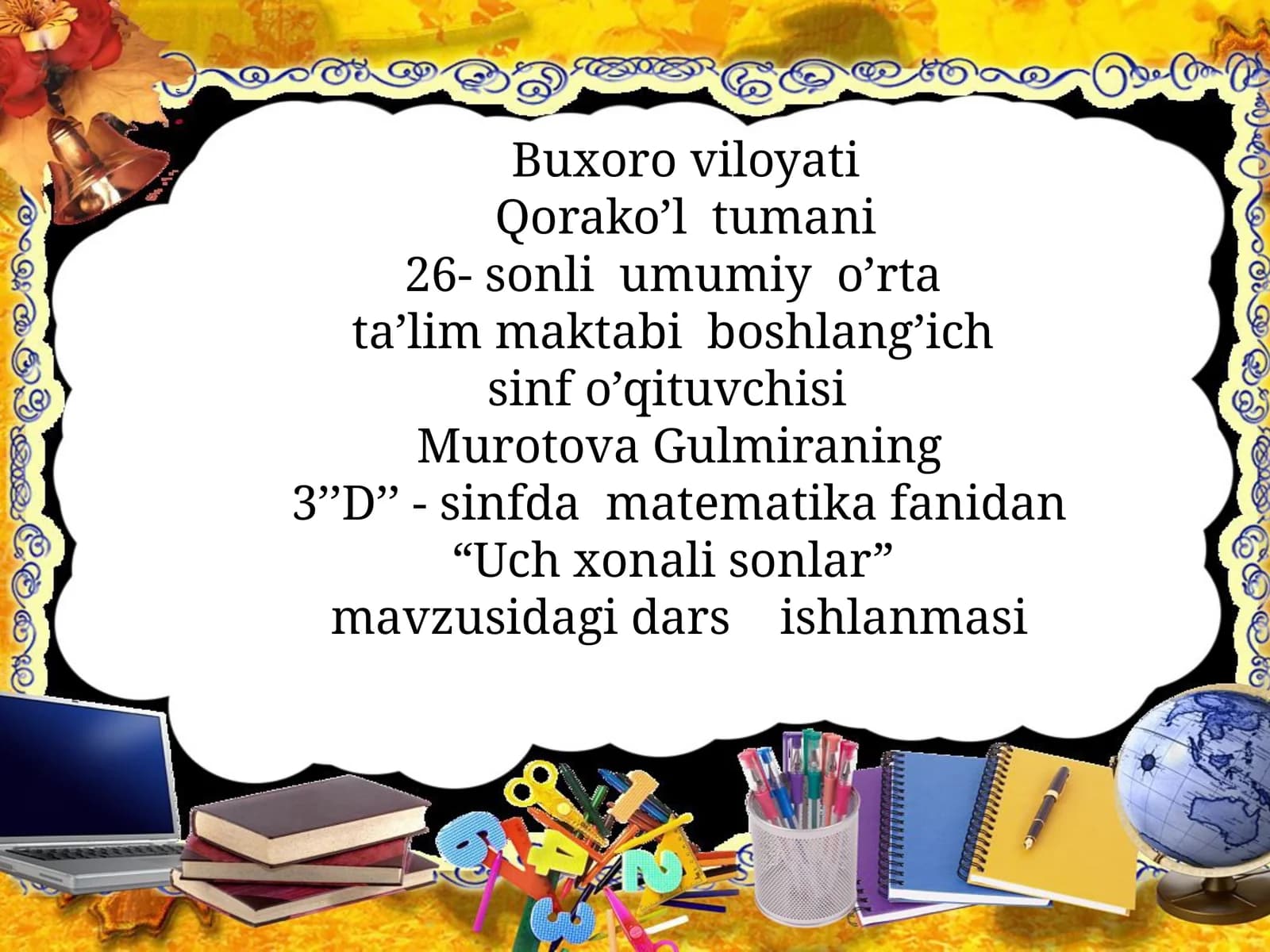 Matematika.Uchxonalisonlar