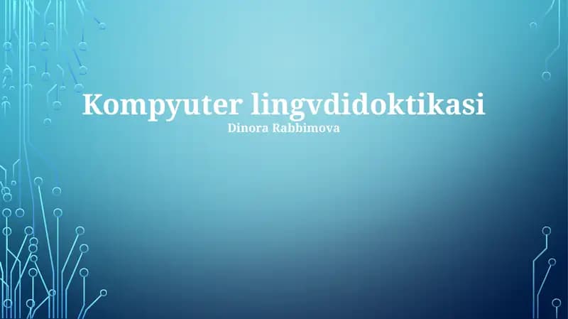Kompyuter lingvdidoktikasi