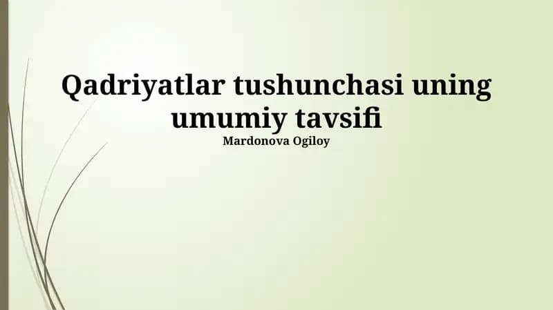 Qadriyatlar va axloq