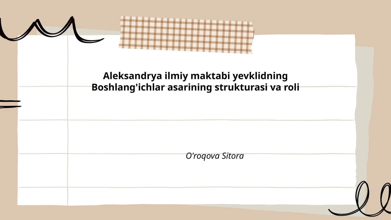 Evklidning "Boshlang'ichlar" kitobi: umumiy ko'rinish