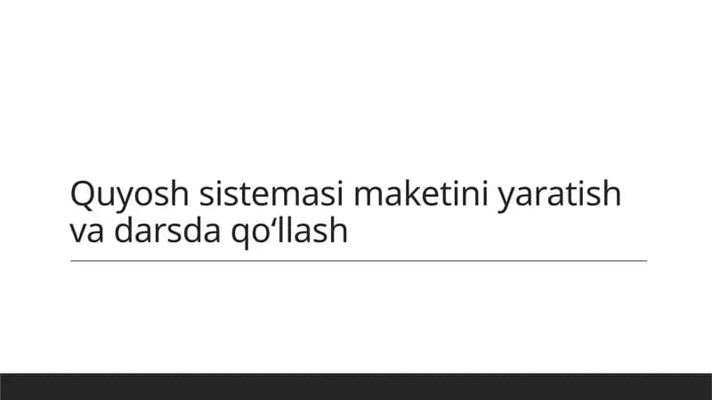 Quyosh sistemasi maketi