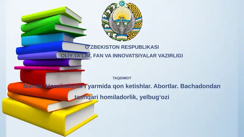 Homiladorlikning birinchi yarmida qon ketishlari