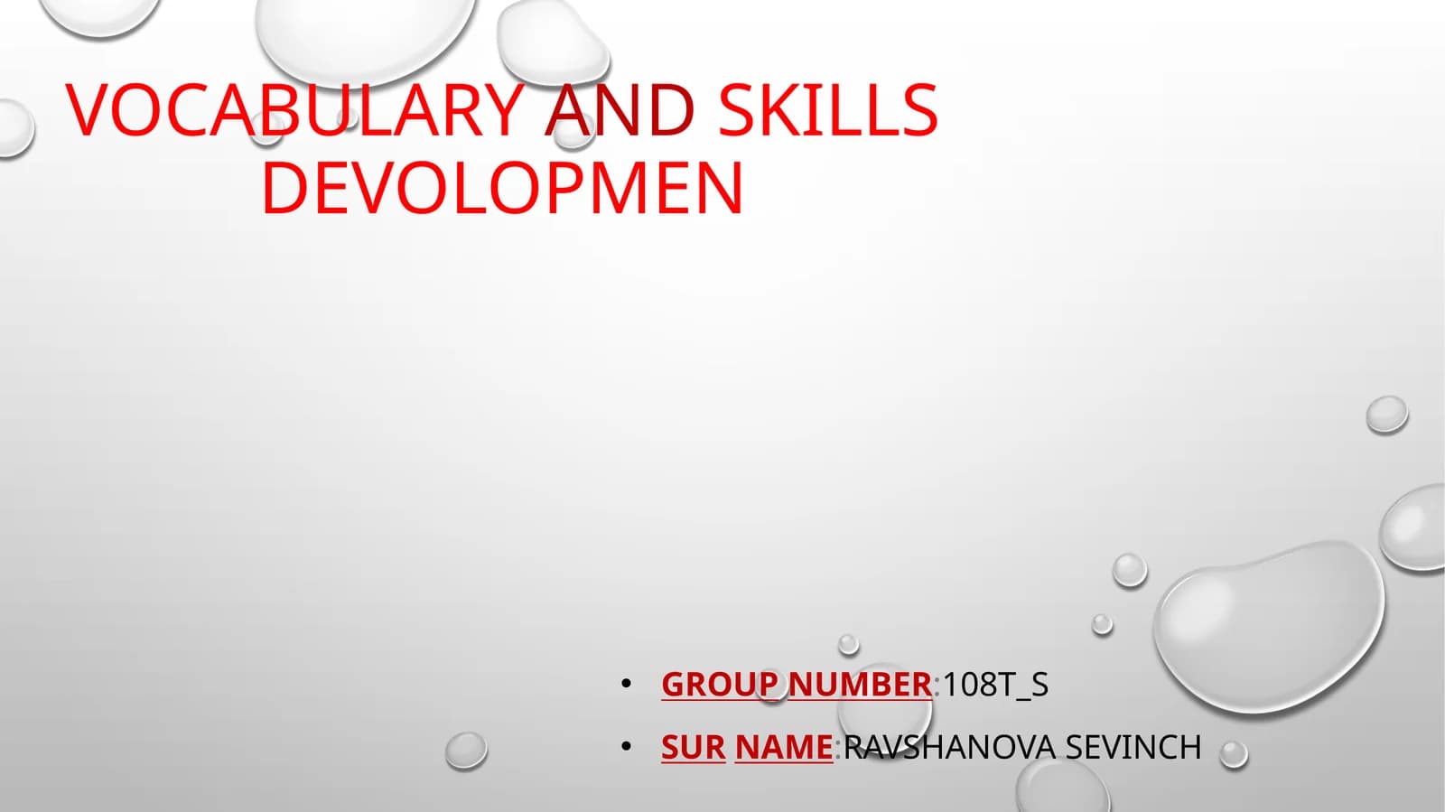 Vocabulary and skills development