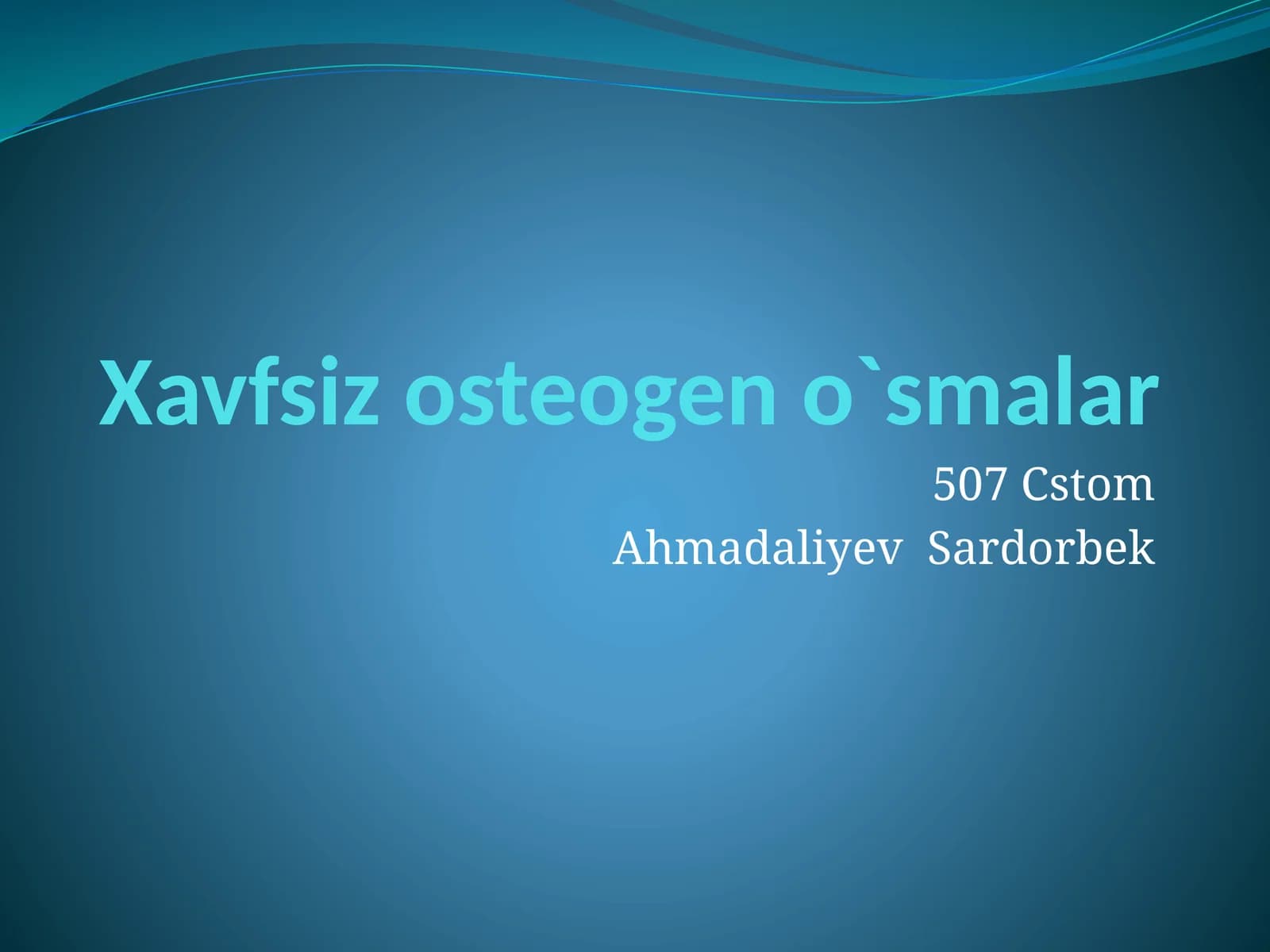 Yuz jag' sohasida xavfsiz osteogen o'smalar