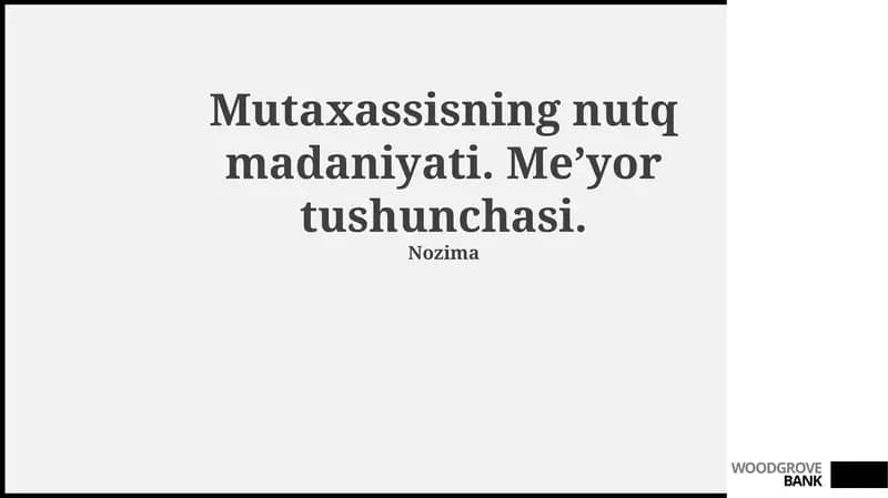 Mutaxassisning nutq madaniyati
