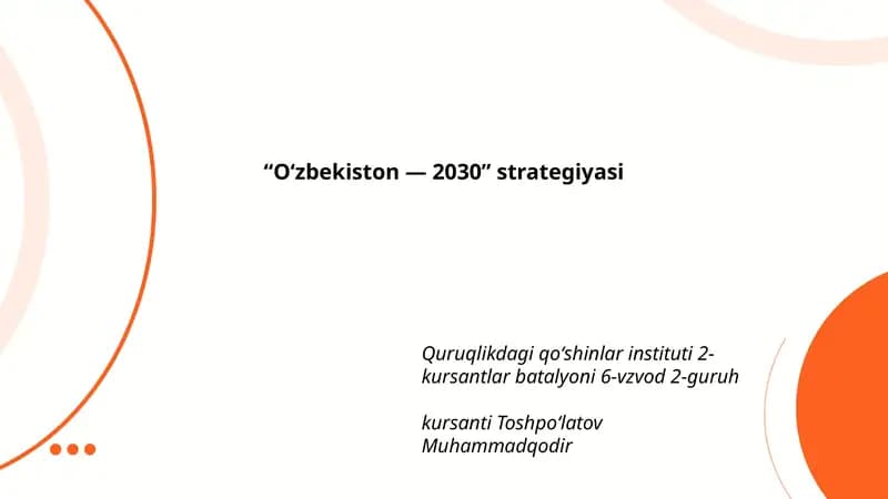 “O‘zbekiston — 2030” strategiyasi