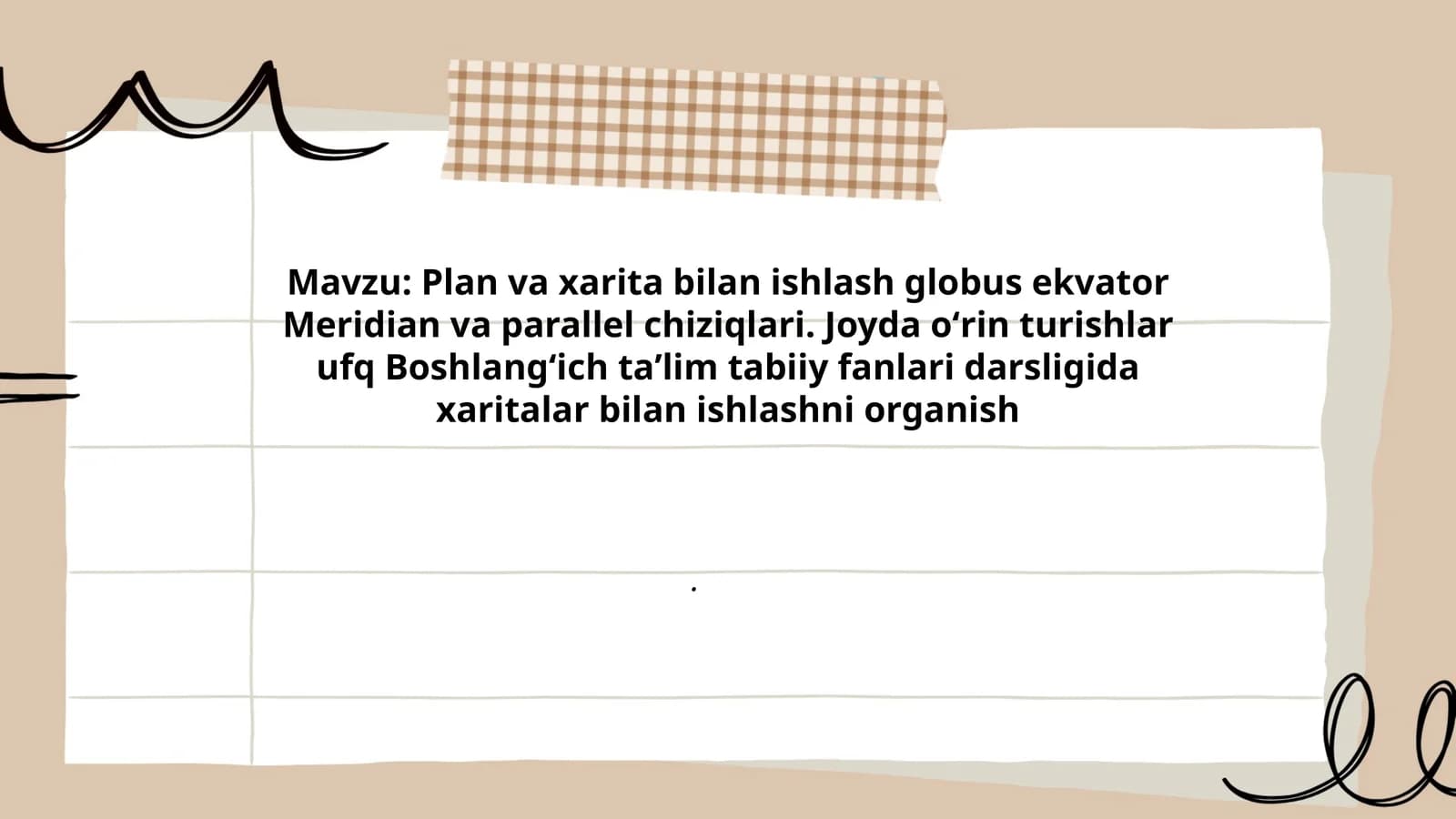 Plan va Xarita bilan Ishlash