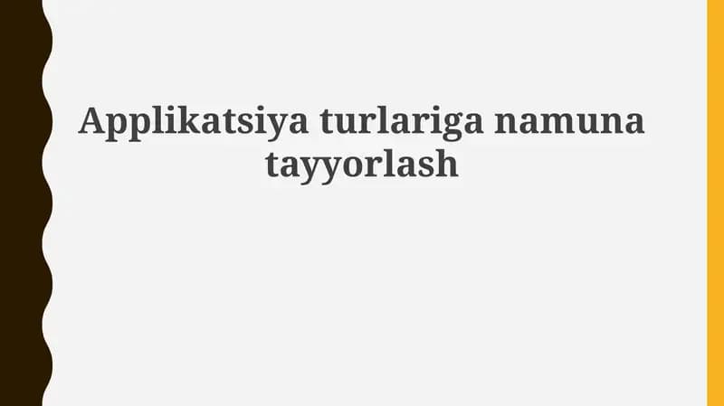 Applikatsiyaturlariganamunatayyorlash
