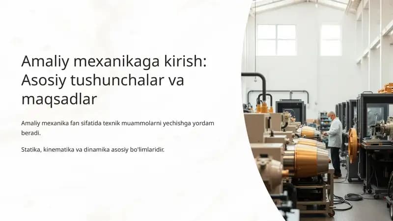 Amaliy mexanikaga kirish