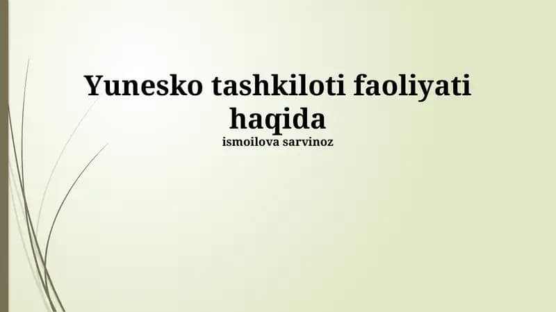YuNESKOning asosiy yo'nalishlari