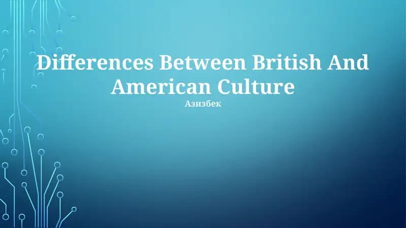 Differences Between British And American Culture