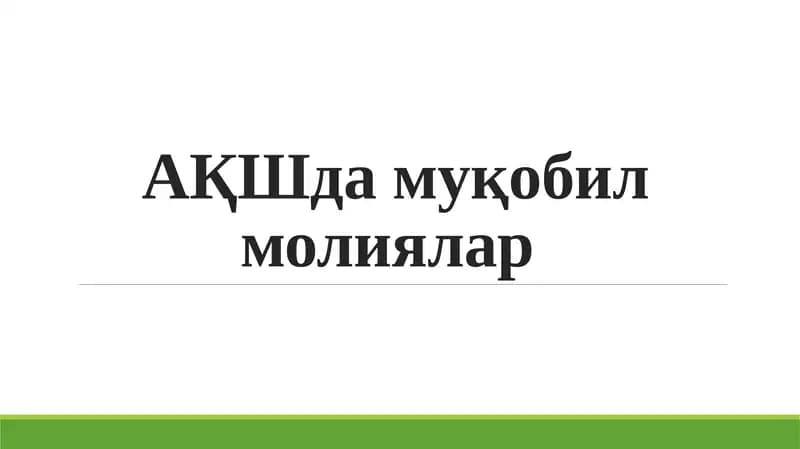 Islom moliyasi Aqshda muqobil moliyalash