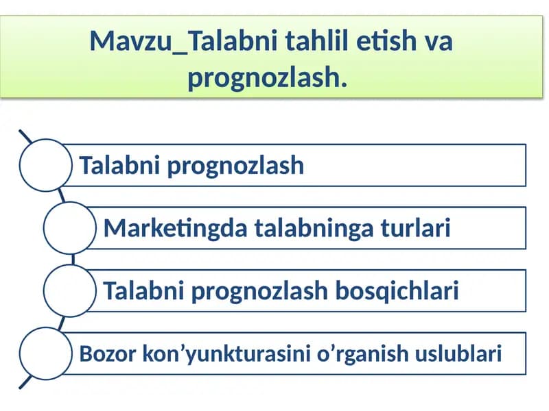 Talabni tahliletish va prognnozlash