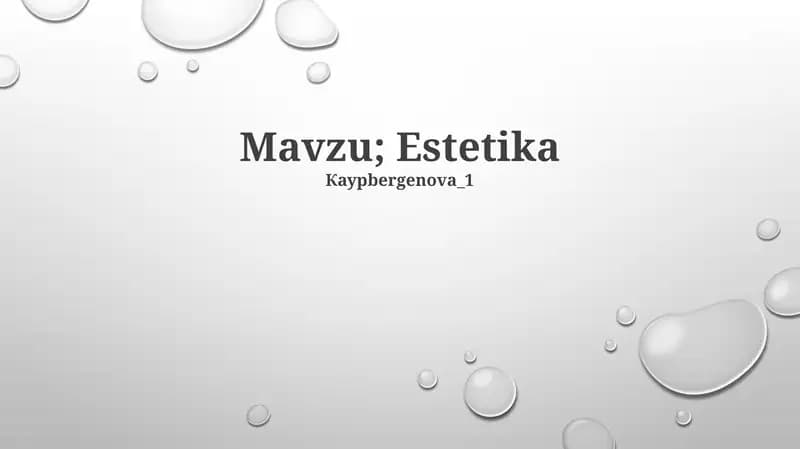 Estetika