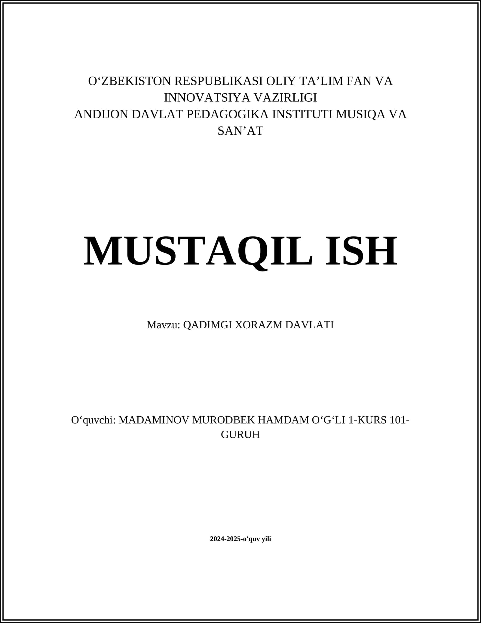 Qadimgi Xorazm Davlati